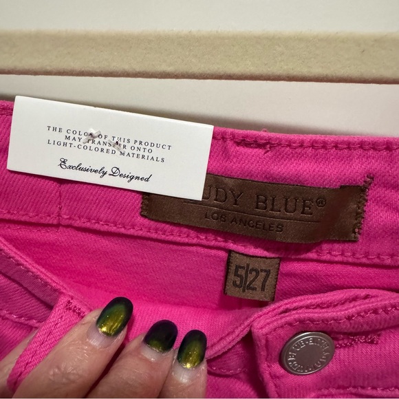 Judy Blue All the Heart Eyes High Rise Hot Pink 90’s Straight Leg Jeans 5 NWT - Picture 15 of 16